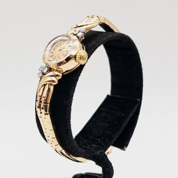 Vintage ROLEX .33ct Diamond 18k Yellow Gold Ladies Watch main image 5
